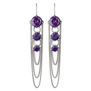 Dyrberg/Kern Melance Purple Cubic Zirconia Chandelier french hook earrings